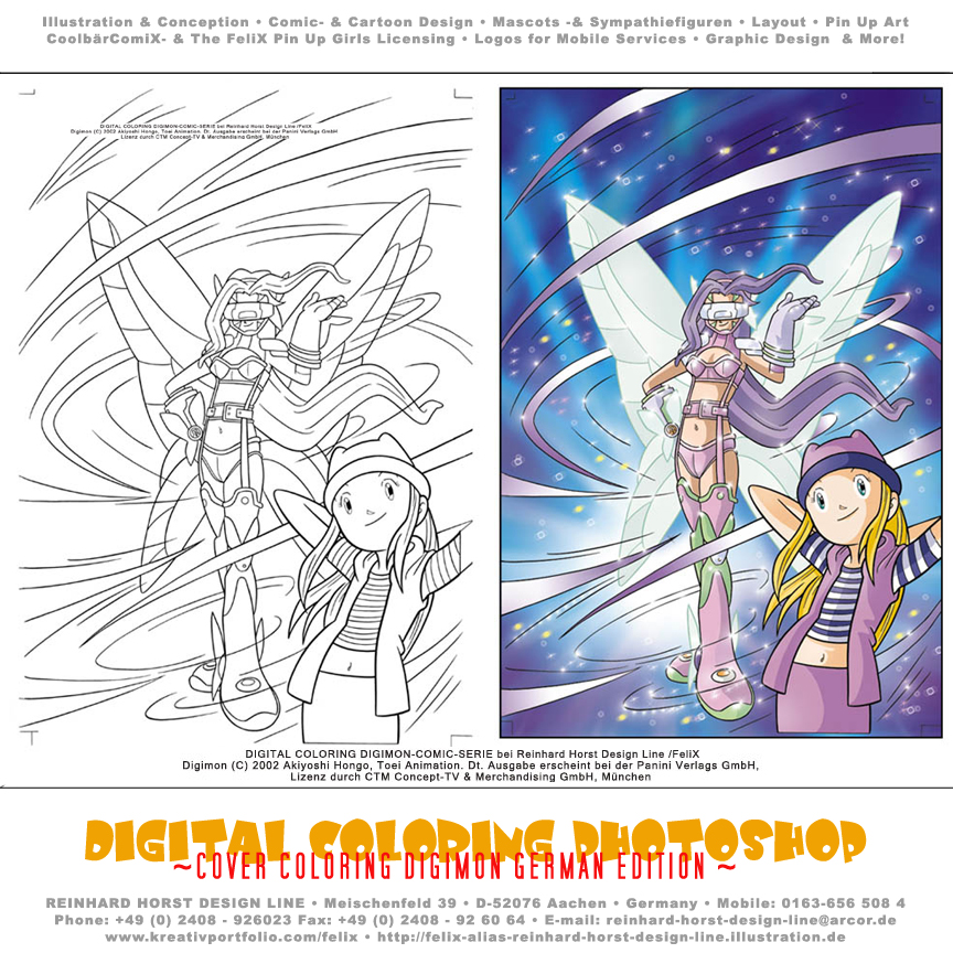 Digitaes Coloring Digimon Cover in Photoshop