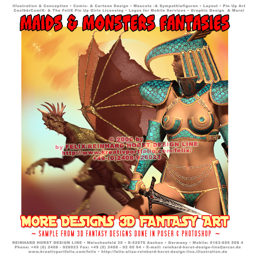 3D Illustration Maid & Monster