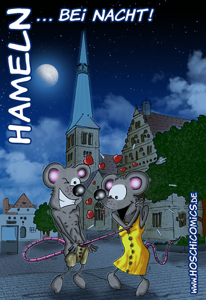 Ratten-Motiv #005: 'Hameln bei Nacht'